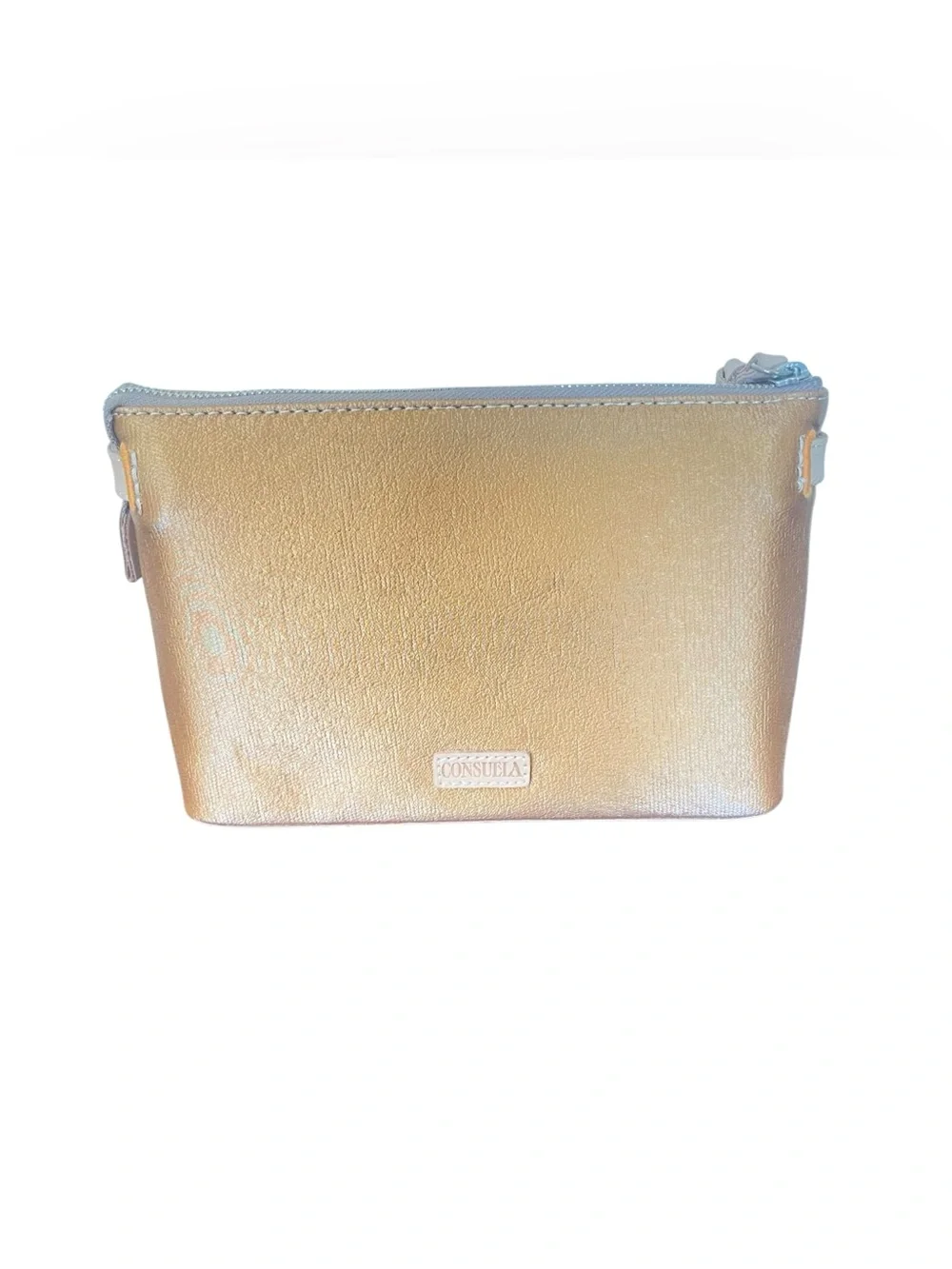 Consuela Embroidered Tan Wristlet Crossbody
